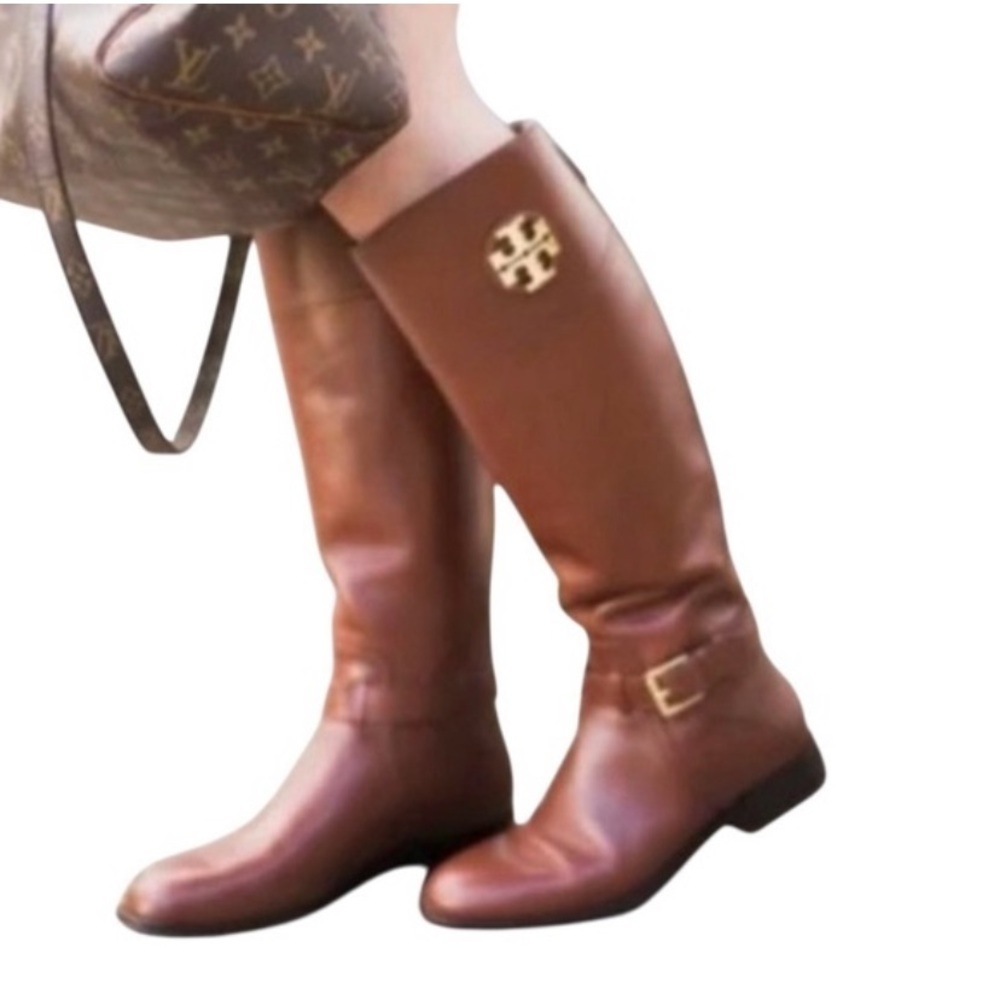 Tory Burch Eloise riding  Brown Leather boots Exelent condition. Long 18 inch